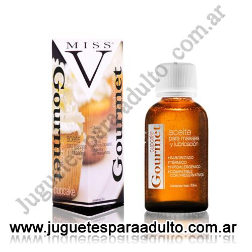 Aceites y lubricantes, Lubricantes miss v, Aceite lubricante para masajes sabor Cupcake 30 ml